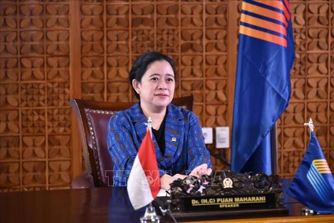 Chủ tịch Hạ viện Indonesia Puan Maharani. (Ảnh: TTXVN phát) Hơn 100 nước đăng ký tham dự Đại hội đồng IPU lần thứ 144 ảnh 1