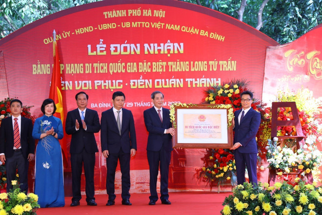 Đền Voi Phục, đền Quán Thánh đón nhận bằng Di tích Quốc gia đặc biệt ảnh 1