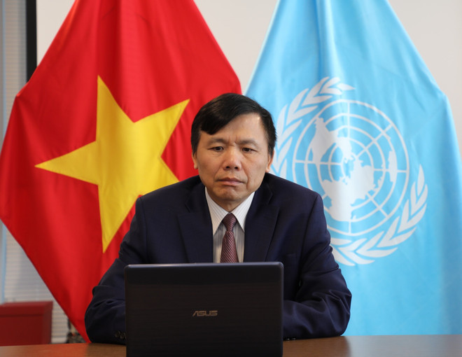 Đại sứ Đặng Đình Quý, Trưởng Phái đoàn thường trực Việt Nam tại Liên hợp quốc. (Ảnh: TTXVN phát) Việt Nam ủng hộ giải pháp hai nhà nước cho vấn đề Palestine-Israel ảnh 1