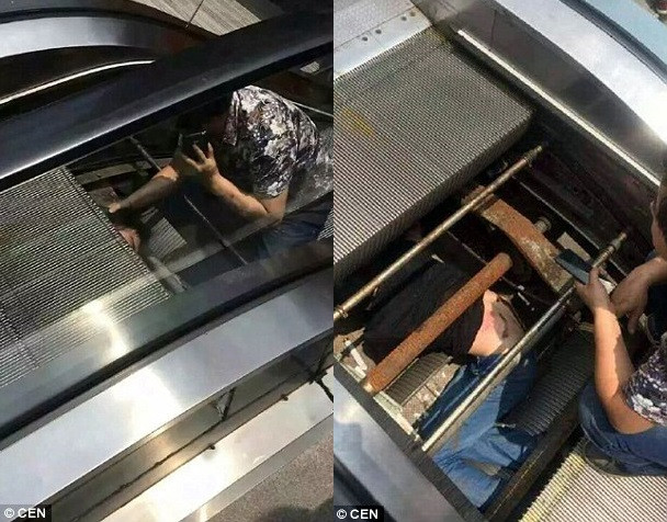 Kinh hoàng giây phút người đàn ông bị thang cuốn “nuốt chửng” ảnh 2