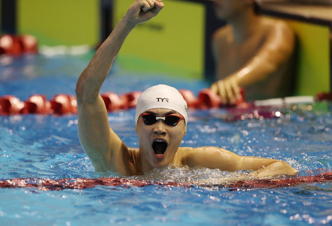 Kình ngư Phạm Thanh Bảo xuất sắc phá 2 kỷ lục SEA Games. (Ảnh: Hoàng Linh/TTXVN) SEA Games 32: Những cái tên làm nên lịch sử cho Thể thao Việt Nam ảnh 5
