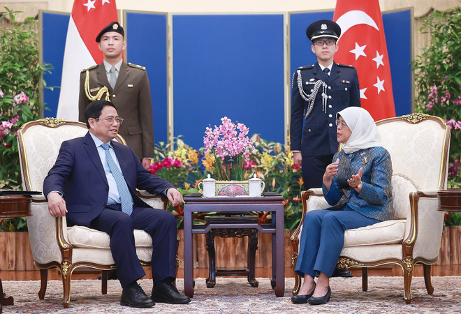 Thủ tướng Phạm Minh Chính hội kiến Tổng thống Singapore Halimah Yacob ảnh 2