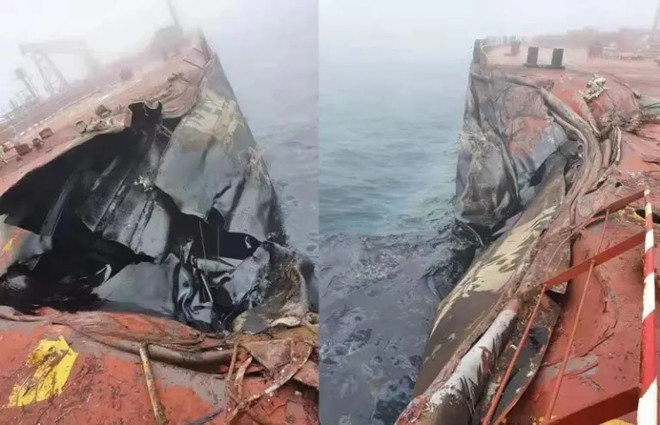 Va chạm tàu ngoài khơi Trung Quốc làm 400 tần dầu tràn ra biển ảnh 1