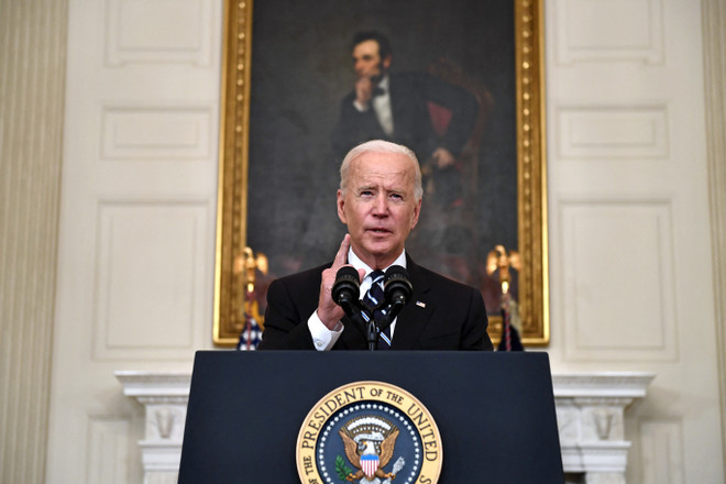 Tổng thống Mỹ Joe Biden tại cuộc họp báo ở Washington, DC, ngày 9/9/2021. (Ảnh: AFP/TTXVN) Tổng thống Biden: Mỹ chia sẻ công nghệ quốc phòng với Anh và Australia ảnh 1