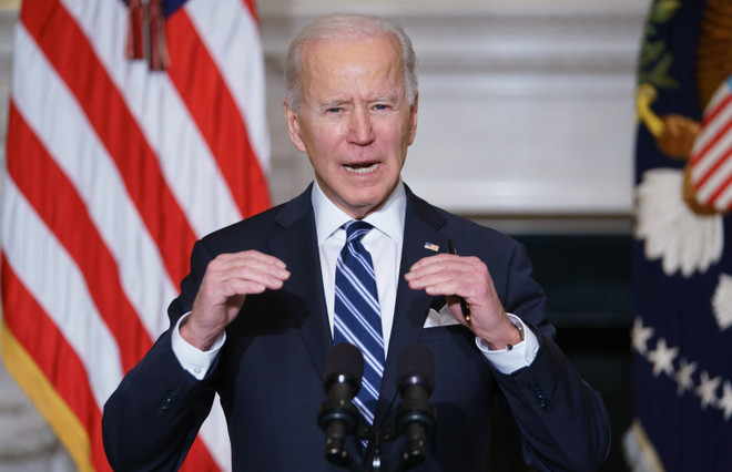 Tổng thống Mỹ Joe Biden. (Ảnh: AFP/TTXVN) Mỹ: Tổng thống Biden nói gì sau khi ông Trump được tuyên trắng án? ảnh 1