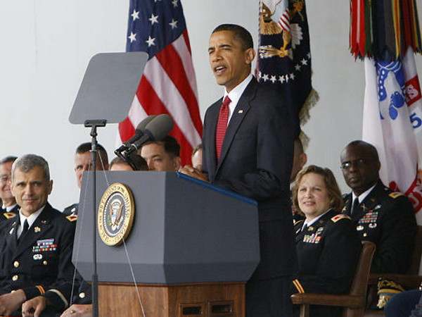 Tổng thống Mỹ có bài phát biểu tại Học viện Quân sự West Point. (Nguồn: AP) Ông Obama chuẩn bị đưa ra khung chính sách đối ngoại của Mỹ ảnh 1
