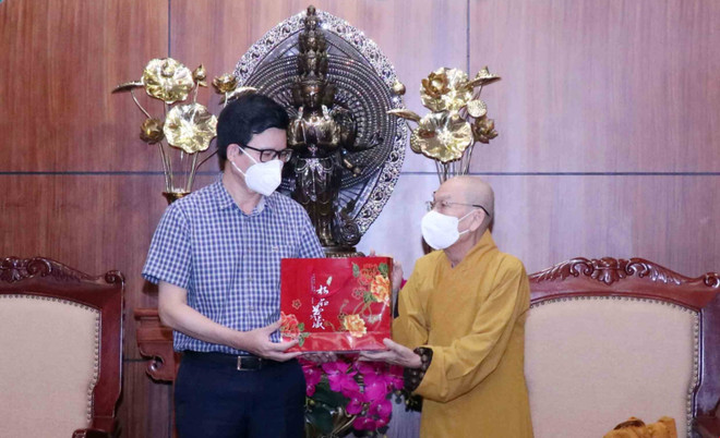 Ban Tôn giáo Chính phủ thăm và làm việc với Giáo hội Phật giáo TP.HCM ảnh 1