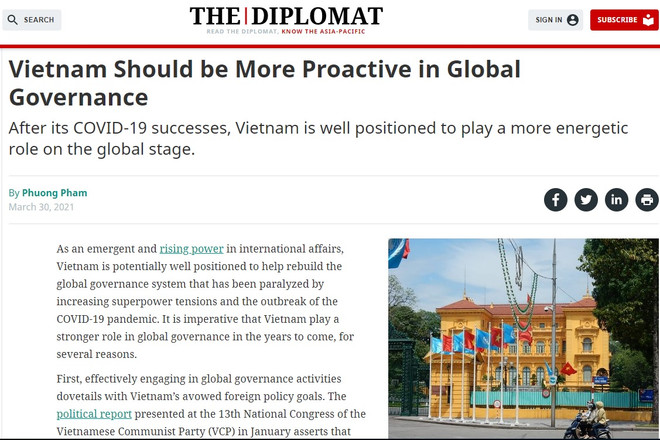 The Diplomat: Tham gia quản trị toàn cầu giúp Việt Nam nâng cao vị thế ảnh 1