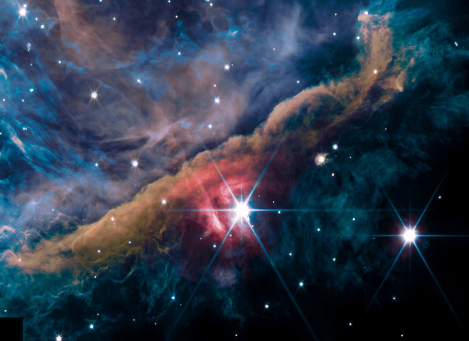 Hình ảnh Tinh vân Orion do kính viễn vọng James Webb chụp được. (Nguồn: NASA) Hình ảnh đáng kinh ngạc về Tinh vân Orion qua kính James Webb ảnh 1