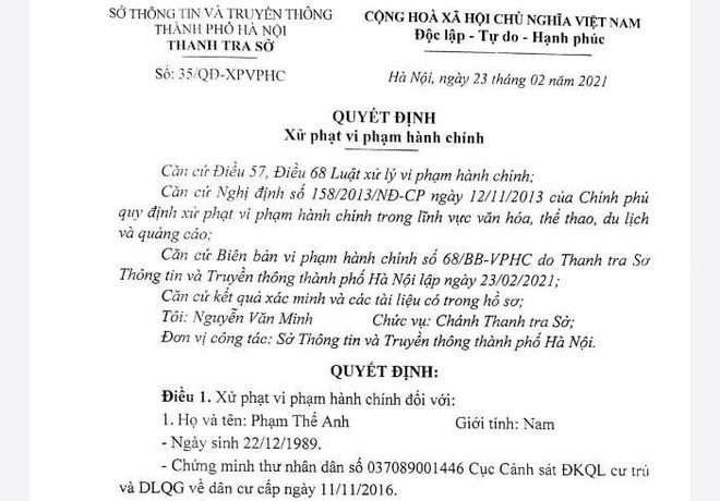 Hà Nội xử phạt một trường hợp đăng tải quảng cáo không phù hợp ảnh 1