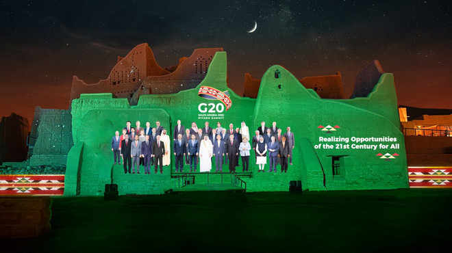 Các nhà lãnh đạo tham gia hội nghị thượng đỉnh G20. (Ảnh: Twitter) Hội nghị thượng đỉnh G20 chính thức khai mạc tại Saudi Arabia ảnh 1
