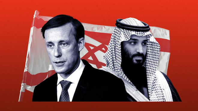 Cố vấn an ninh quốc gia Mỹ Jake Sullivan và Thái tử Saudi Arabia Mohammed bin Salman. (Nguồn: Axios) Quan chức Mỹ và Saudi Arabia điện đàm thảo luận về vấn đề Trung Đông ảnh 1