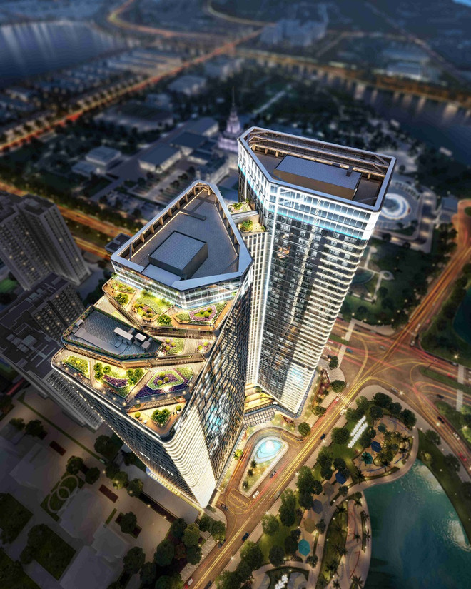 Tòa văn phòng TechnoPark có thiết kế bền vững với mặt ngoài toàn bộ được phủ kính Low-E an toàn dày 26mm đón ánh sáng tự nhiên và mang tới tầm nhìn panorama độc đáo. VinGroup ra mắt Techno Park-Tòa văn phòng thông minh top 10 thế giới ảnh 2