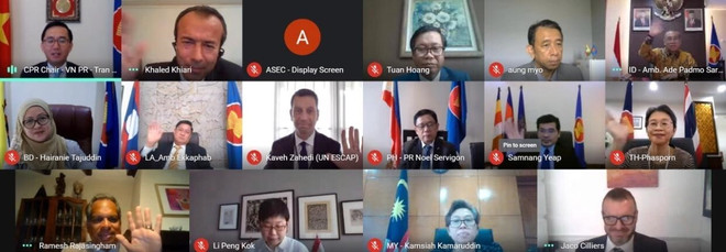 Cuộc họp giữa Uỷ ban các Đại diện thường trực tại ASEAN với Liên hợp quốc. (Ảnh: Phái đoàn Việt Nam tại ASEAN/TTXVN phát) Việt Nam đồng chủ trì phiên họp về hợp tác ASEAN-Liên hợp quốc ảnh 1