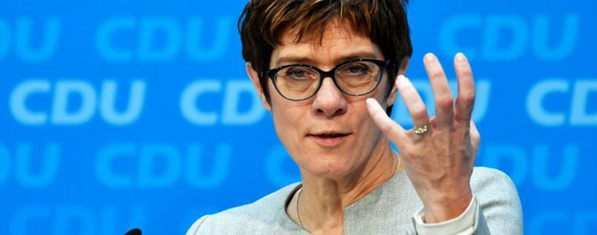 Chủ tịch CDU Annegret Kramp-Karrenbauer. (Ảnh: AFP) Đức: Chủ tịch CDU bác bỏ việc liên minh với đảng dân túy AfD ảnh 1