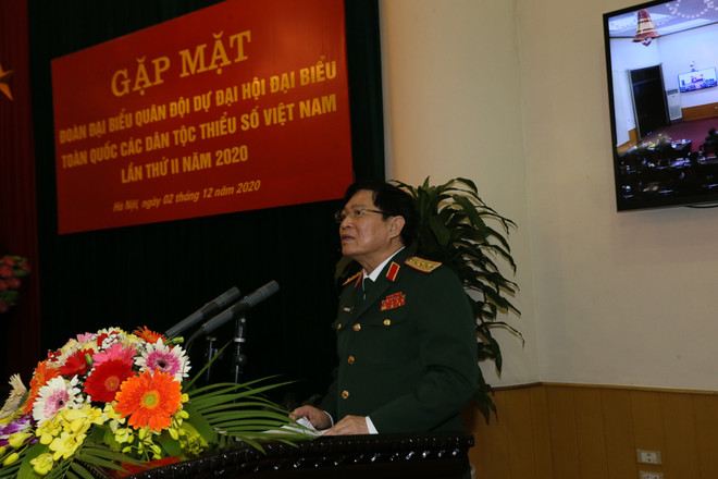 Gặp mặt đoàn đại biểu Quân đội dự Đại hội các dân tộc thiểu số ảnh 1