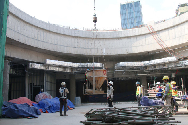 Nhà ga Bến Thành dự án metro số 1 cơ bản hoàn thành phần kết cấu ảnh 1