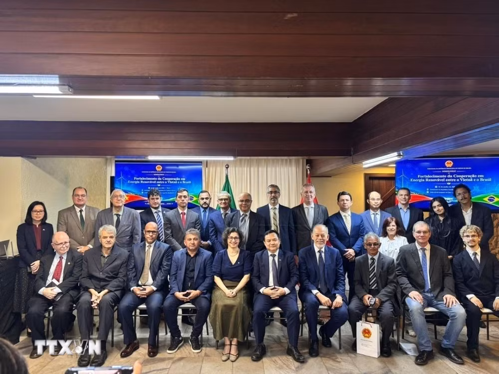Các đại biểu tham dự Hội thảo “Việt Nam-Brazil 2026: Tăng cường hợp tác trong lĩnh vực năng lượng tái tạo.” (Ảnh: Đại sứ quán Việt Nam tại Brazil) ttxvn-brazil2.jpg