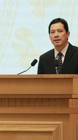 Ông Lê Quang Tự Do, Cục trưởng Cục Phát thanh, truyền hình và thông tin điện tử phát biểu tại Hội nghị toàn quốc tổng kết công tác ngành Văn hóa, Thể thao và Du lịch. (Ảnh: PV/Vietnam+)