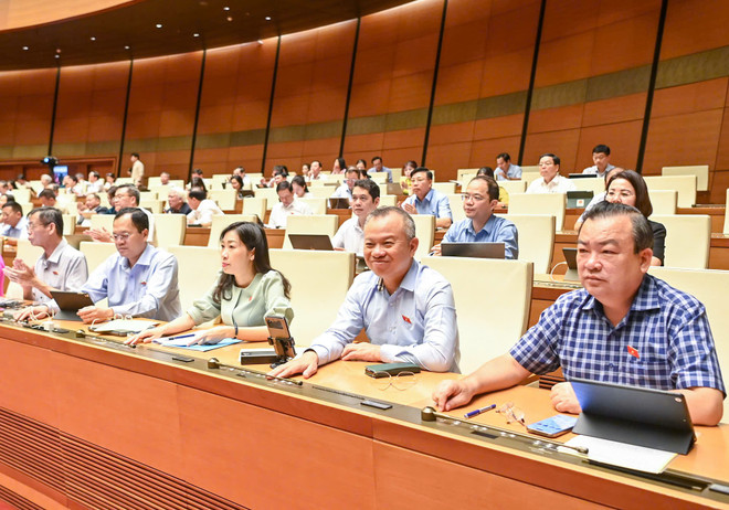 Các đại biểu Quốc hội bấm nút biểu quyết thông qua Luật sửa đổi, bổ sung một số điều của Luật Tiêu chuẩn và quy chuẩn kỹ thuật. (Ảnh: Bộ Khoa học và Công nghệ) z6704433912381-33fcfa19eaea6a5ed1009b3ba3c3bacd.jpg