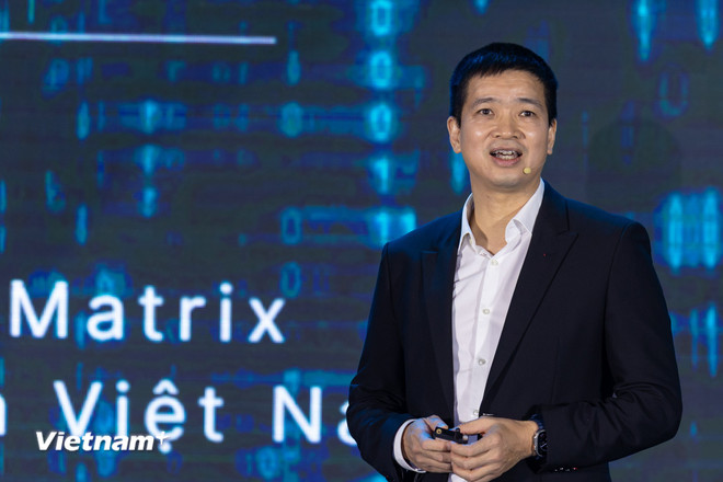 Ông Phan Đức Trung - Chủ tịch Hội đồng Quản trị Công ty 1Matrix, Chủ tịch Hiệp hội Blockchain Việt Nam. (Ảnh: Minh Sơn/Vietnam+) vnp-hiep-hoi-blockchain-7.jpg