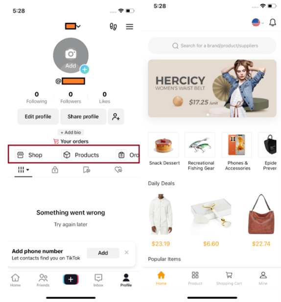 Một cửa hàng trực tuyến giả được cài cắm trong ứng dụng TikTok giả mạo. (Ảnh chụp màn hình) anh-kaspersky-4-kaspersky-has-discovered-sparkkitty-a-new-trojan-spy-on-app-store-and-google-playjpg.png
