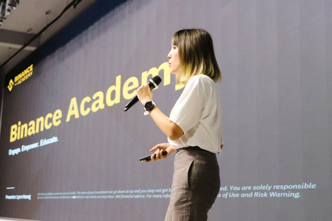 Bà Lynn Hoàng - Giám đốc Quốc gia của Binance. (Ảnh: Binance) 3-binance-sang-kien-blockchain-for-vienam.jpg