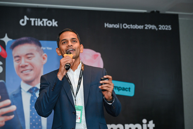 According to Mr. Nikhil Rolla - Director of Strategic Customers in Southeast Asia of TikTok. (Photo: Minh Son/Vietnam+) son-3902.jpg