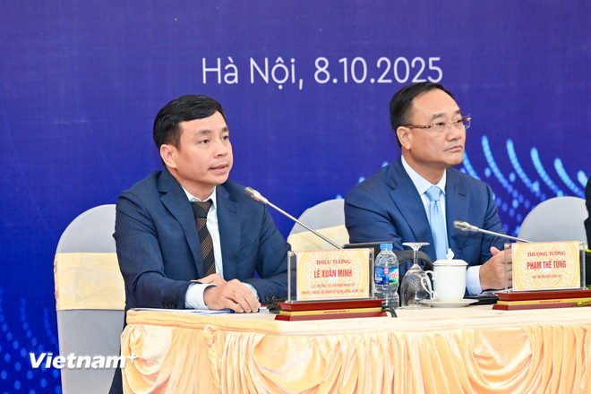 According to Major General Le Xuan Minh, the Party and State always attach importance to and pay special attention to the fight against cybercrime, especially in the current period of national digital transformation. (Photo: Minh Son/Vietnam+) vnp-cong-uoc-ha-noi-4.jpg