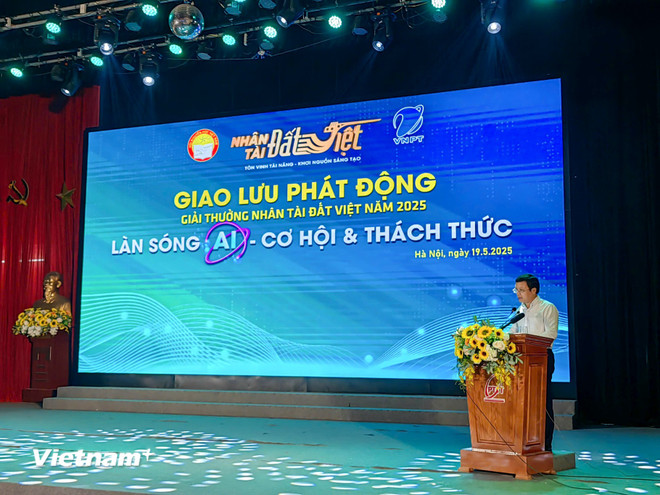 Ông Nguyễn Sơn Hải, Phó Tổng Giám đốc VNPT-Media, Tập đoàn VNPT phát biểu tại sự kiện. (Ảnh: PV/Vietnam+) vnp-nhan-tai-dat-viet.jpg