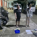 Đối tượng tại hiện trường vụ việc. (Ảnh: PV/Vietnam+)