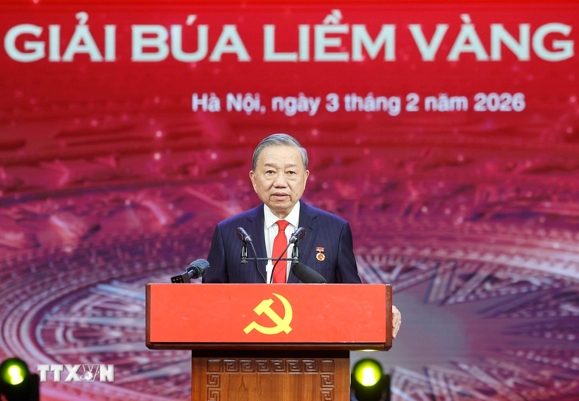 Tổng Bí thư Tô Lâm nhấn mạnh công tác thông tin, tuyên truyền phải thực sự là “pháo lệnh” truyền cảm hứng, là “trống trận” cổ vũ toàn Đảng, toàn dân và toàn quân ta phát huy cao nhất tinh thần “tự chủ, tự tin, tự lực, tự cường, tự hào dân tộc,” thực hiện thắng lợi Nghị quyết Đại hội XIV của Đảng. (Ảnh: Thống Nhất/TTXVN)