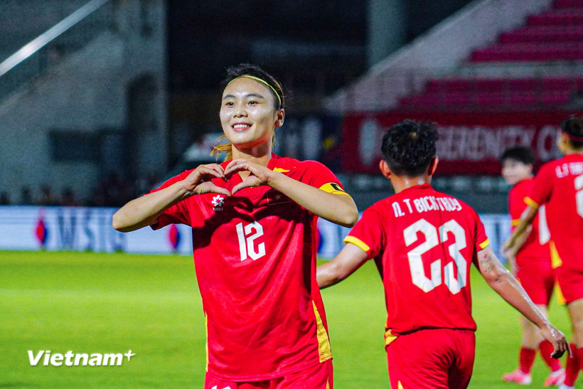 Đội tuyển Nữ Việt Nam sẽ chạm trán U23 Australia ở bán kết AFF Cup Nữ 2025. (Ảnh: Việt Anh/Vietnam+)