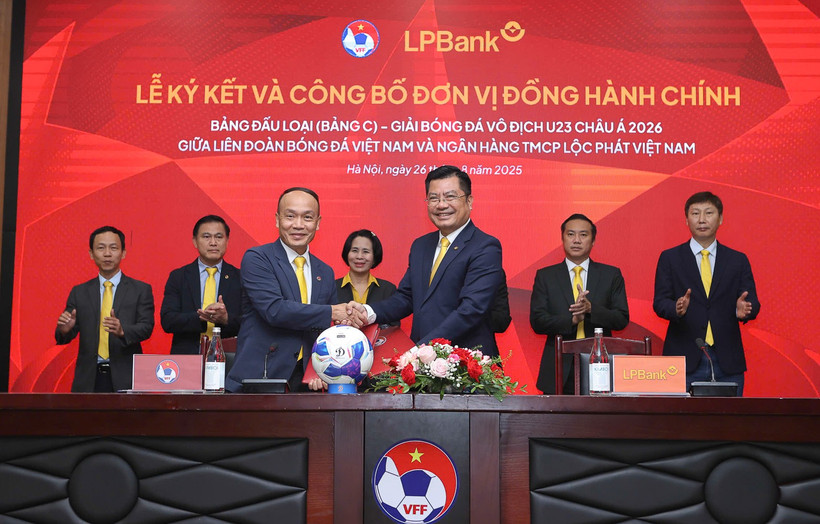 Ngân hàng Lộc Phát Việt Nam (LPBank) chính thức trở thành Đơn vị Đồng hành chính của Vòng loại Giải U23 châu Á 2026 - Bảng C, do Việt Nam đăng cai tổ chức. (Ảnh: VFF)