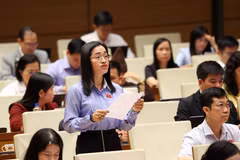 Đại biểu Quốc hội tỉnh Lâm Đồng Cil Bri phát biểu. (Ảnh: Văn Điệp/TTXVN)