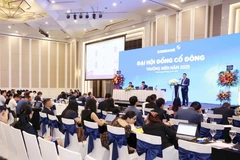 Toàn cảnh Đại hội đồng cổ đông Eximbank diễn ra sáng ngày 29/4. (Ảnh: Vietnam+)