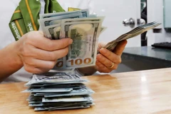 Giá bán USD trên thị trường tự do cao hơn giá bán của ngân hàng hơn 1.600 đồng/USD. (Ảnh: Vietnam+)