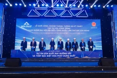 Hòa Phát khởi công Nhà máy sản xuất ray cao tốc và thép đặc biệt, sẵn sàng cung cấp vào các dự án trọng điểm. (Ảnh: Vietnam+)