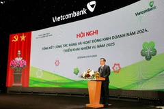 Ông Nguyễn Thanh Tùng - Chủ tịch Hội đồng quản trị Vietcombank phát biểu khai mạc Hội nghị. (Ảnh: Vietnam+)