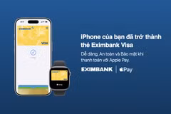 Thanh toán chỉ với một chạm: Trải nghiệm mới cùng thẻ Eximbank Visa trên Apple Pay. (Ảnh: Vietnam+)