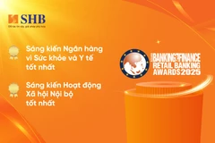 Hai giải thưởng SHB nhận được tại hạng mục Ngân hàng bán lẻ. (Ảnh: Vietnam+)