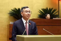 Bộ trưởng Bộ Tài chính Ngô Văn Tuấn phát biểu giải trình, làm rõ một số vấn đề đại biểu Quốc hội nêu. Ảnh: An Đăng - TTXVN