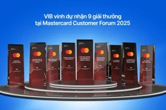 VIB nhận 9 giải thưởng từ Mastercard, khẳng định vị thế dẫn đầu thị trường thẻ. (Ảnh: Vietnam+)