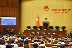 Quốc hội biểu quyết thông qua Luật Hộ tịch (sửa đổi). Ảnh: Doãn Tấn - TTXVN
