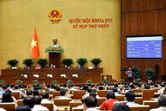 Quốc hội biểu quyết thông qua Luật Tiếp cận thông tin (sửa đổi). Ảnh: Doãn Tấn - TTXVN