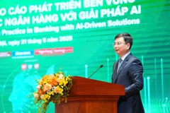 Phó Thống đốc Ngân hàng Nhà nước Việt Nam Phạm Thanh Hà phát biểu tại tọa đàm. (Ảnh: Vietnam+)