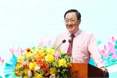 Tổng Giám đốc Ngân hàng Chính sách xã hội Dương Quyết Thắng chỉ đạo hội nghị. (Ảnh: Vietnam+)