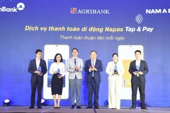 NAPAS Tap and Pay - giải pháp thanh toán hiện đại, tiện lợi và an toàn dành cho người dùng thẻ nội địa tại Việt Nam. (Ảnh: Vietnam+)