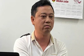Đối tượng Trương Mạnh Hà tại Cơ quan Cảnh sát điều tra Công an Thành phố Hồ Chí Minh. (Ảnh: Công an Thành phố Hồ Chí Minh cung cấp)