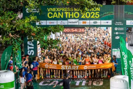 Giải chạy VnExpress Marathon Cần Thơ 2025 thu hút hơn 9.000 vận động viên tham dự. (Ảnh: PV/Vietnam+)